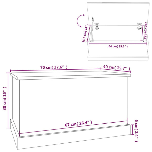 Aufbewahrungsbox Weiß 70x40x38cm