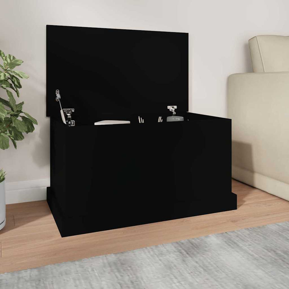 Schwarze Aufbewahrungstruhe 70x40x38 cm