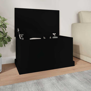 Schwarze Aufbewahrungstruhe 70x40x38 cm
