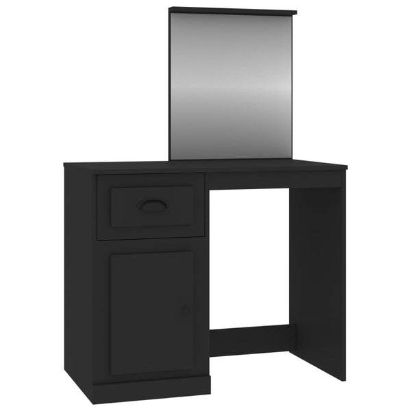 Schwarzer Schminktisch mit Spiegel 90 cm