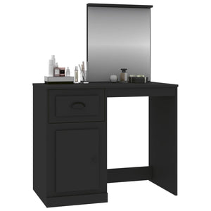 Schwarzer Schminktisch mit Spiegel 90 cm