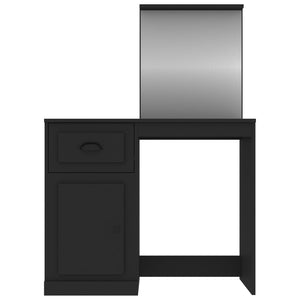 Schwarzer Schminktisch mit Spiegel 90 cm