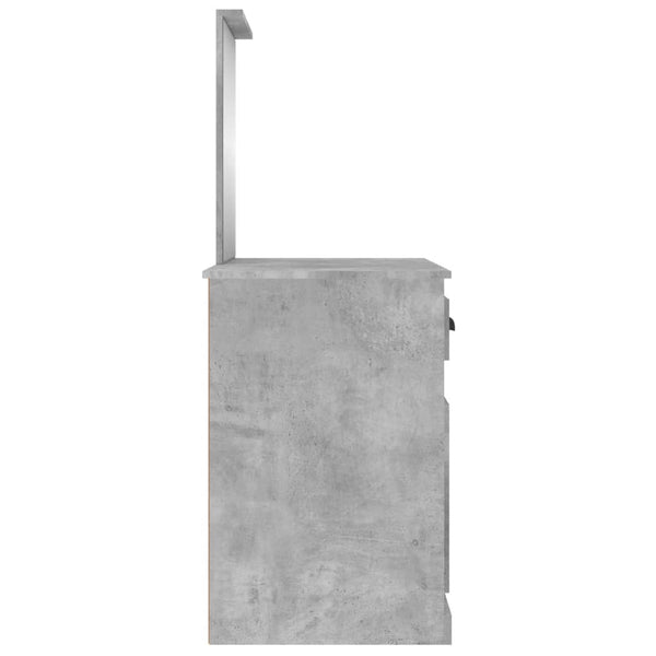 Schminktisch mit Spiegel Betongrau 90x50 cm