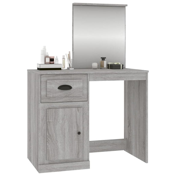 Schminktisch mit Spiegel Grau Sonoma 90 cm