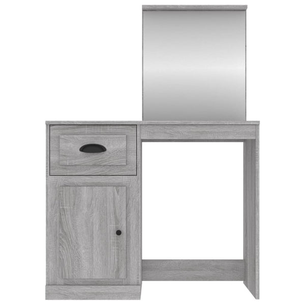 Schminktisch mit Spiegel Grau Sonoma 90 cm