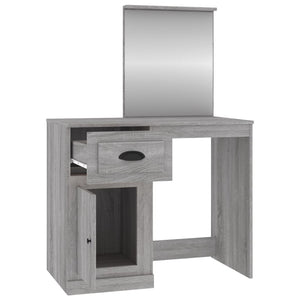Schminktisch mit Spiegel Grau Sonoma 90 cm