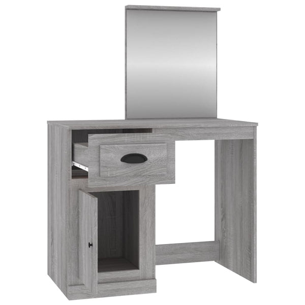 Schminktisch mit Spiegel Grau Sonoma 90 cm