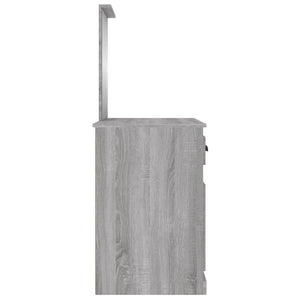 Schminktisch mit Spiegel Grau Sonoma 90 cm