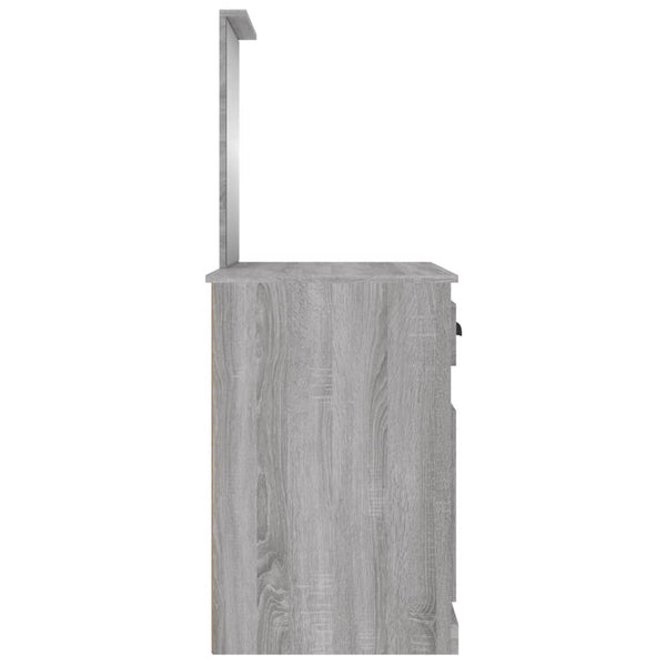 Schminktisch mit Spiegel Grau Sonoma 90 cm