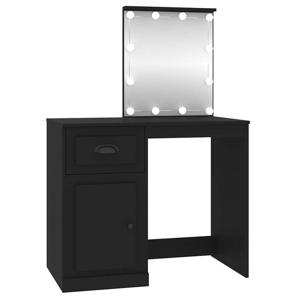 Schminktisch mit LED Schwarz 90 cm