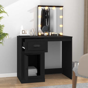 Schminktisch mit LED Schwarz 90 cm