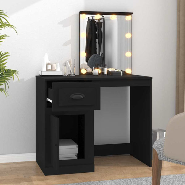 Schminktisch mit LED Schwarz 90 cm