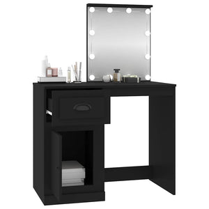Schminktisch mit LED Schwarz 90 cm