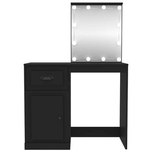 Schminktisch mit LED Schwarz 90 cm
