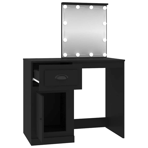 Schminktisch mit LED Schwarz 90 cm