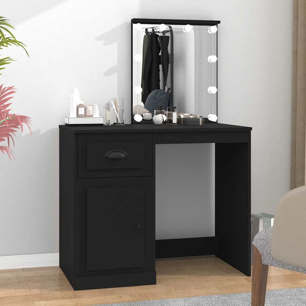 Schminktisch mit LED Schwarz 90 cm