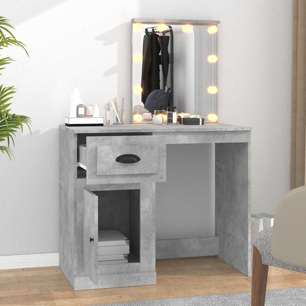 Schminktisch mit LEDs Betongrau 90 cm
