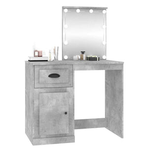 Schminktisch mit LEDs Betongrau 90 cm