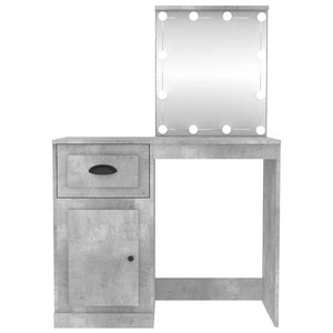 Schminktisch mit LEDs Betongrau 90 cm