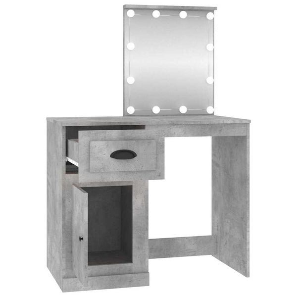 Schminktisch mit LEDs Betongrau 90 cm