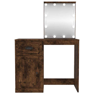 Schminktisch mit LEDs Räuchereiche 90 cm