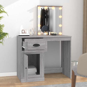 Schminktisch mit LEDs Grau Sonoma 90 cm