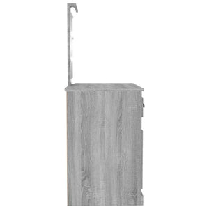 Schminktisch mit LEDs Grau Sonoma 90 cm