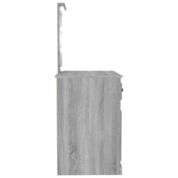 Schminktisch mit LEDs Grau Sonoma 90 cm