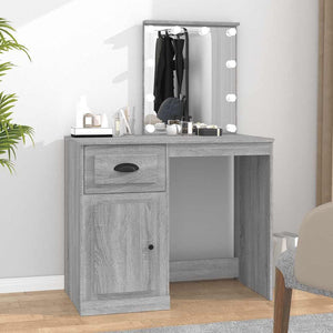 Schminktisch mit LEDs Grau Sonoma 90 cm