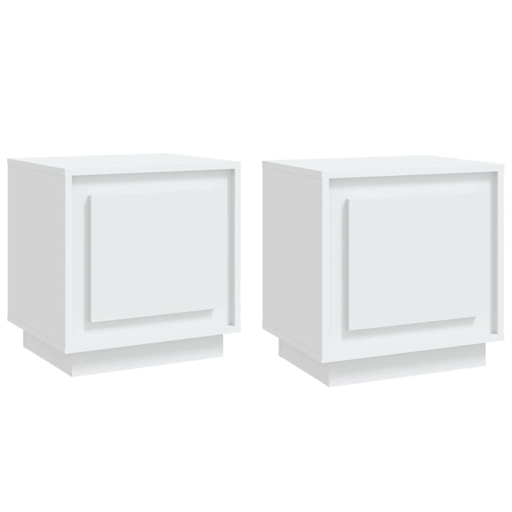 Nachttische 2er Set Weiß 44x35x45 cm
