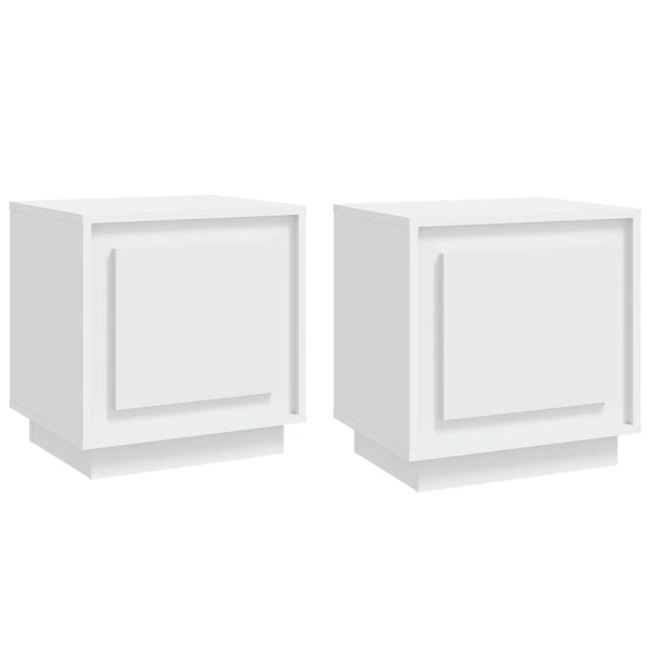 Nachttische 2er Set Weiß 44x35x45 cm