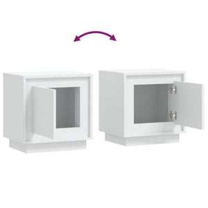 Nachttische 2er Set Weiß 44x35x45 cm