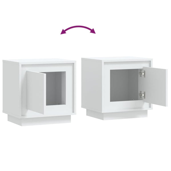 Nachttische 2er Set Weiß 44x35x45 cm