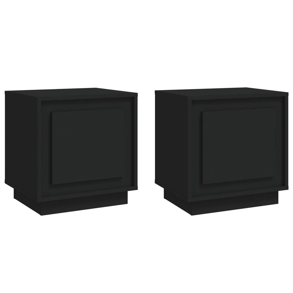 Nachttische 2er Set, Schwarz, 44x35x45 cm