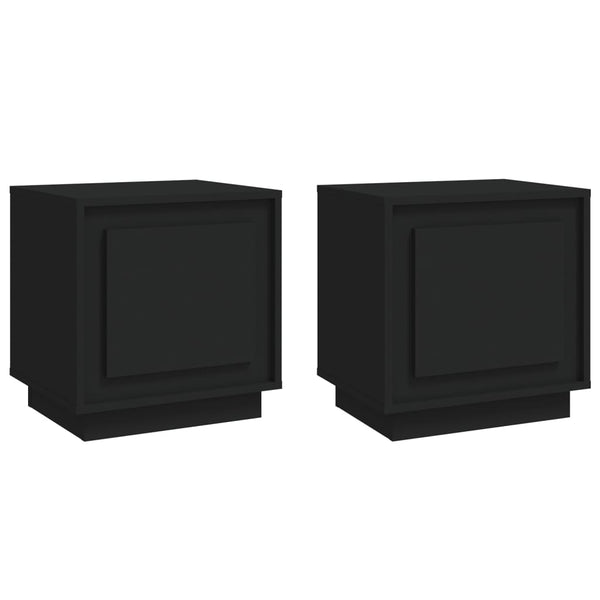 Nachttische 2er Set, Schwarz, 44x35x45 cm