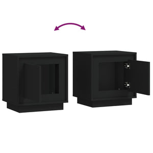 Nachttische 2er Set, Schwarz, 44x35x45 cm