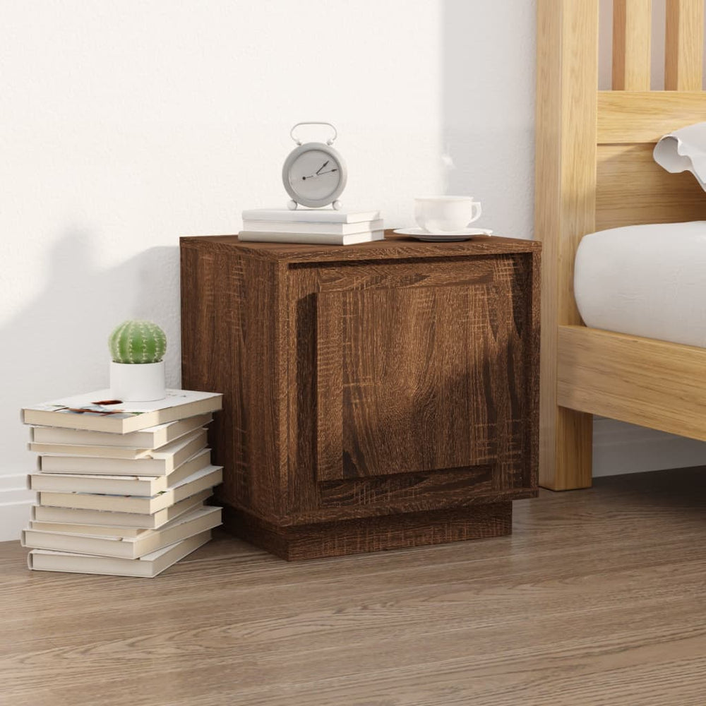 vidaXL Nightstand Brown Oak Look 44x35x45 cm Engineered Wood
