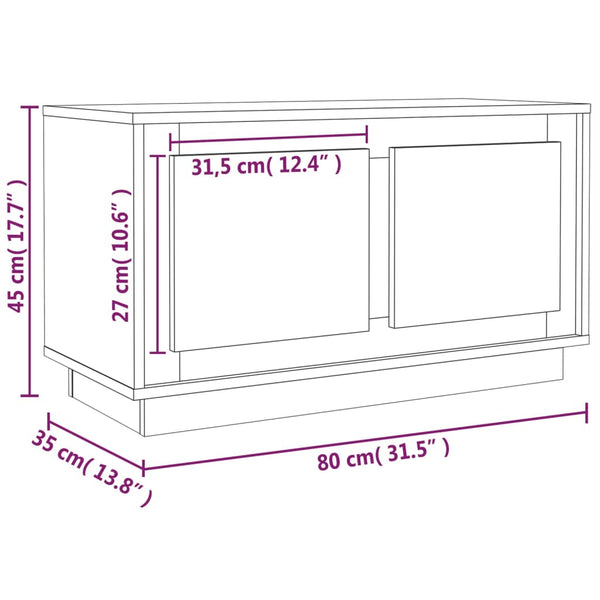 Schwarzer TV-Schrank 80 cm