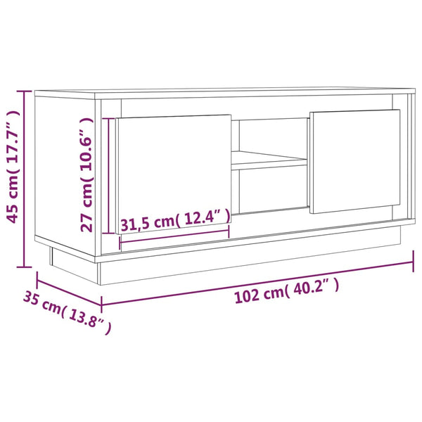 Schwarzer TV-Schrank 102 cm