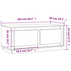 Schwarzer Couchtisch 102x50 cm