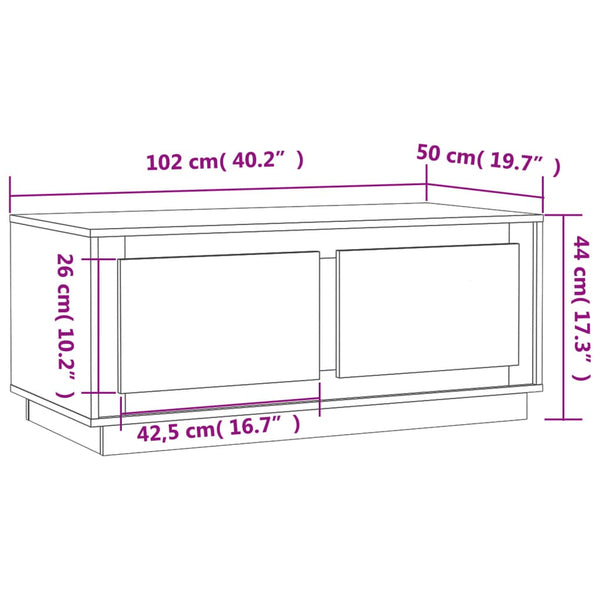 Schwarzer Couchtisch 102x50 cm