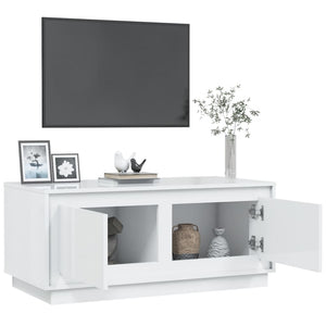 Hochglanz Couchtisch Weiß 102x50 cm