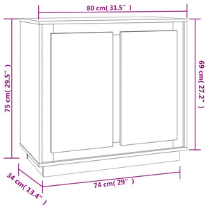 Weißes Sideboard 80 cm Holzwerkstoff