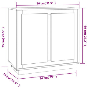 Betongraues Sideboard 80x34x75 cm