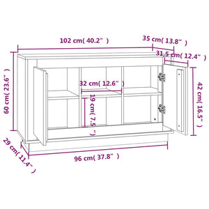Graues Sideboard Sonoma 102 cm