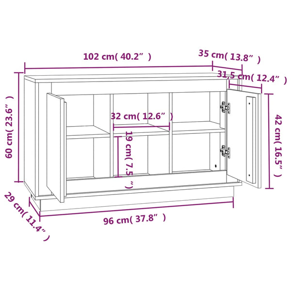 Graues Sideboard Sonoma 102 cm