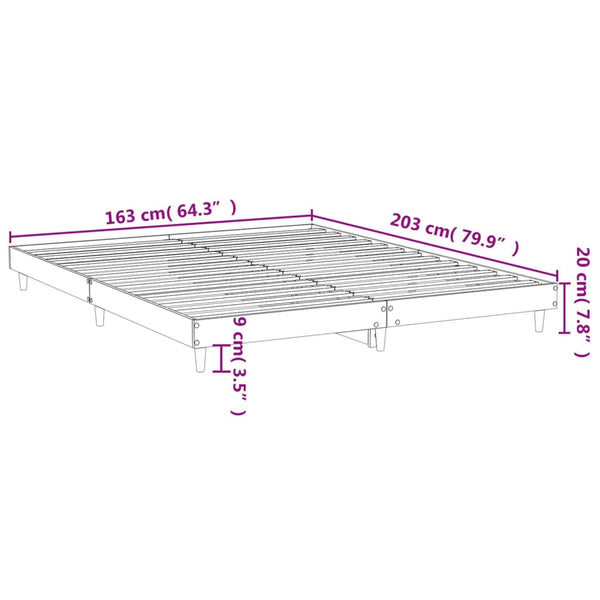 Bettgestell Braun Eiche 160x200 cm