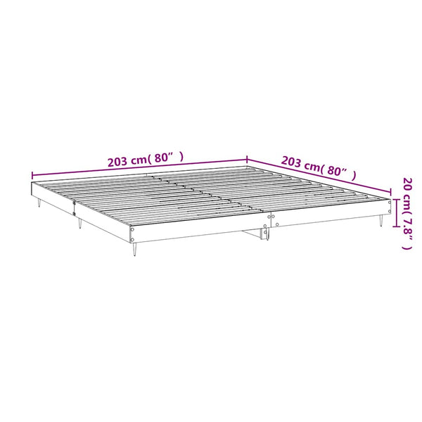 Bettgestell 200x200 cm Sonoma Eiche