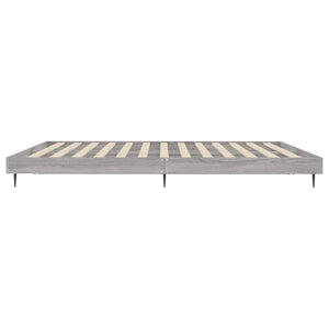 Bettgestell 200x200 cm Grau Sonoma