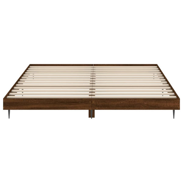 Bettgestell 200x200 cm Braun Eichen-Optik